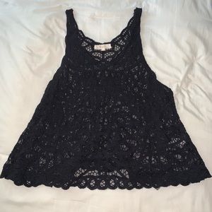 Black mesh tank top
